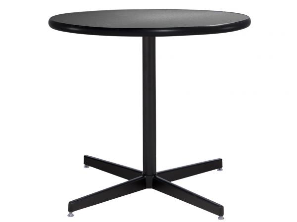30" Round Cafe Table w/ Brushed Gunmetal Top and Standard Black Base (CECA-021)
 -- Trade Show Furniture Rental